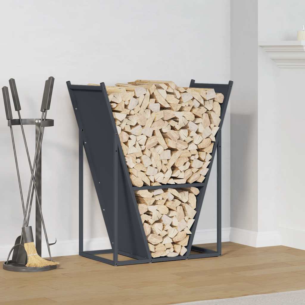 Brandhoutrek 69,5x35x81 cm koudgewalst staal antracietkleurig