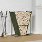 Brandhoutrek 69,5x35x81 cm koudgewalst staal olijfgroen