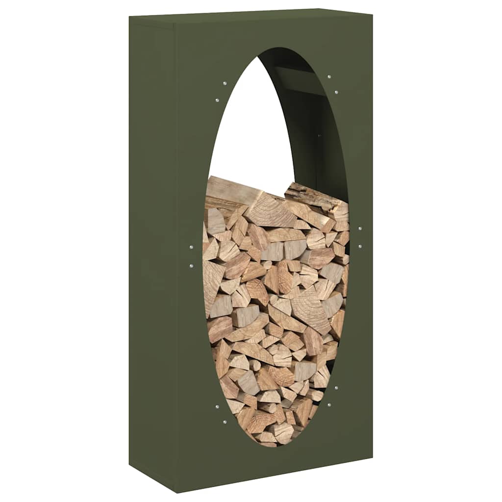 Brandhoutrek 50x23x100 cm koudgewalst staal olijfgroen