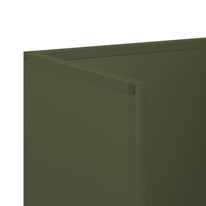 Brandhoutrek 40x30x80 cm koudgewalst staal olijfgroen