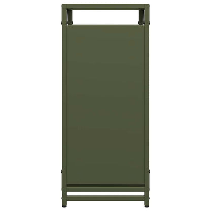 Brandhoutrek 44x28x65 cm koudgewalst staal olijfgroen