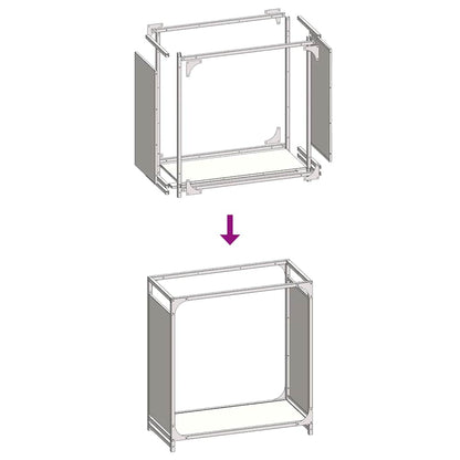 Brandhoutrek 60x28x65 cm koudgewalst staal wit