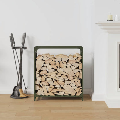 Brandhoutrek 60x28x65 cm koudgewalst staal olijfgroen