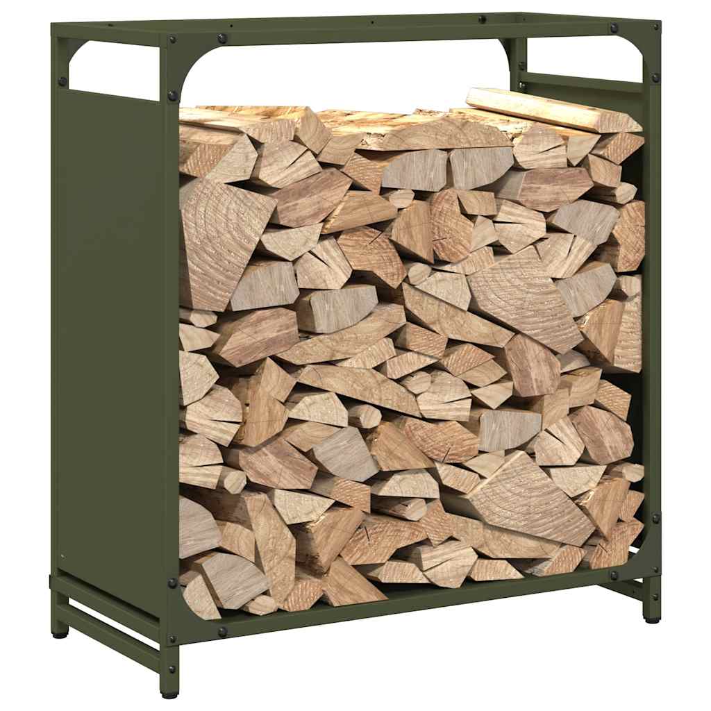 Brandhoutrek 60x28x65 cm koudgewalst staal olijfgroen