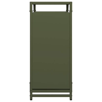 Brandhoutrek 60x28x65 cm koudgewalst staal olijfgroen
