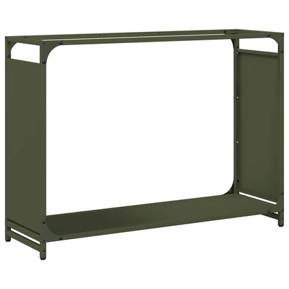 Brandhoutrek 90x28x65 cm koudgewalst staal olijfgroen