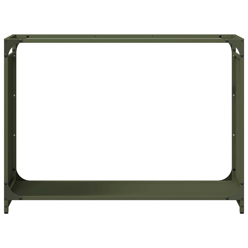 Brandhoutrek 90x28x65 cm koudgewalst staal olijfgroen