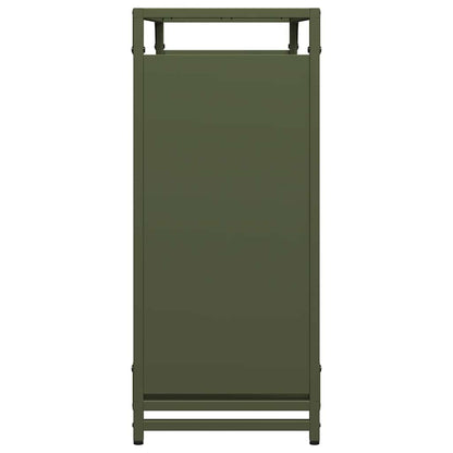 Brandhoutrek 90x28x65 cm koudgewalst staal olijfgroen