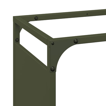 Brandhoutrek 90x28x65 cm koudgewalst staal olijfgroen