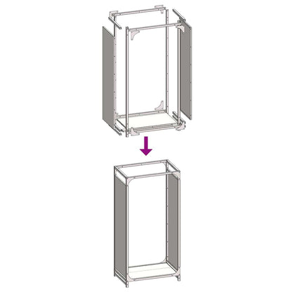 Brandhoutrek 44x28x90 cm koudgewalst staal wit