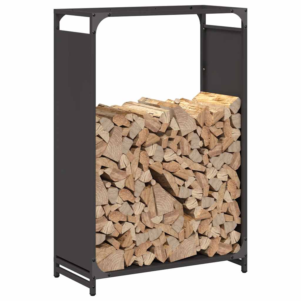 Brandhoutrek 60x28x90 cm koudgewalst staal zwart