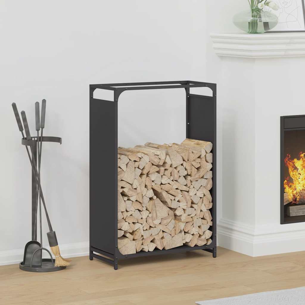 Brandhoutrek 60x28x90 cm koudgewalst staal zwart
