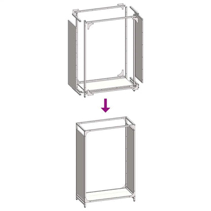 Brandhoutrek 60x28x90 cm koudgewalst staal wit