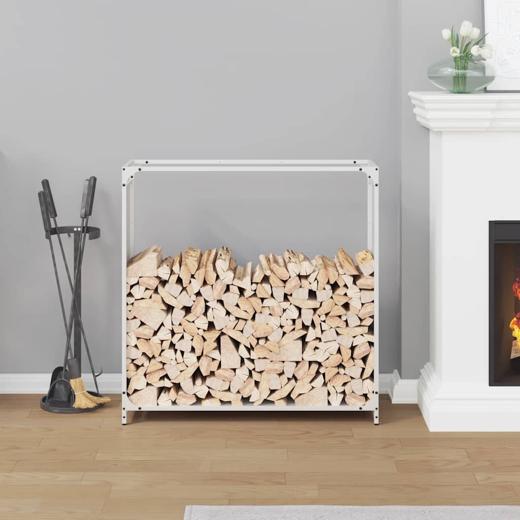 Brandhoutrek 90x28x90 cm koudgewalst staal wit