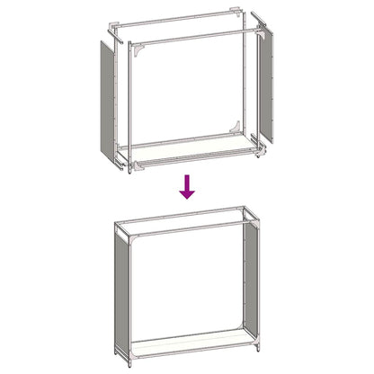 Brandhoutrek 90x28x90 cm koudgewalst staal wit
