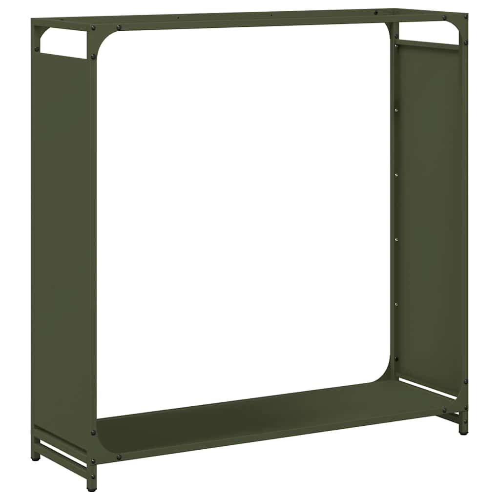 Brandhoutrek 90x28x90 cm koudgewalst staal olijfgroen