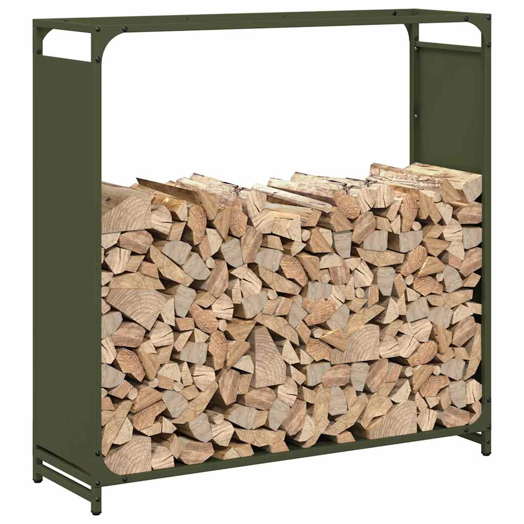 Brandhoutrek 90x28x90 cm koudgewalst staal olijfgroen
