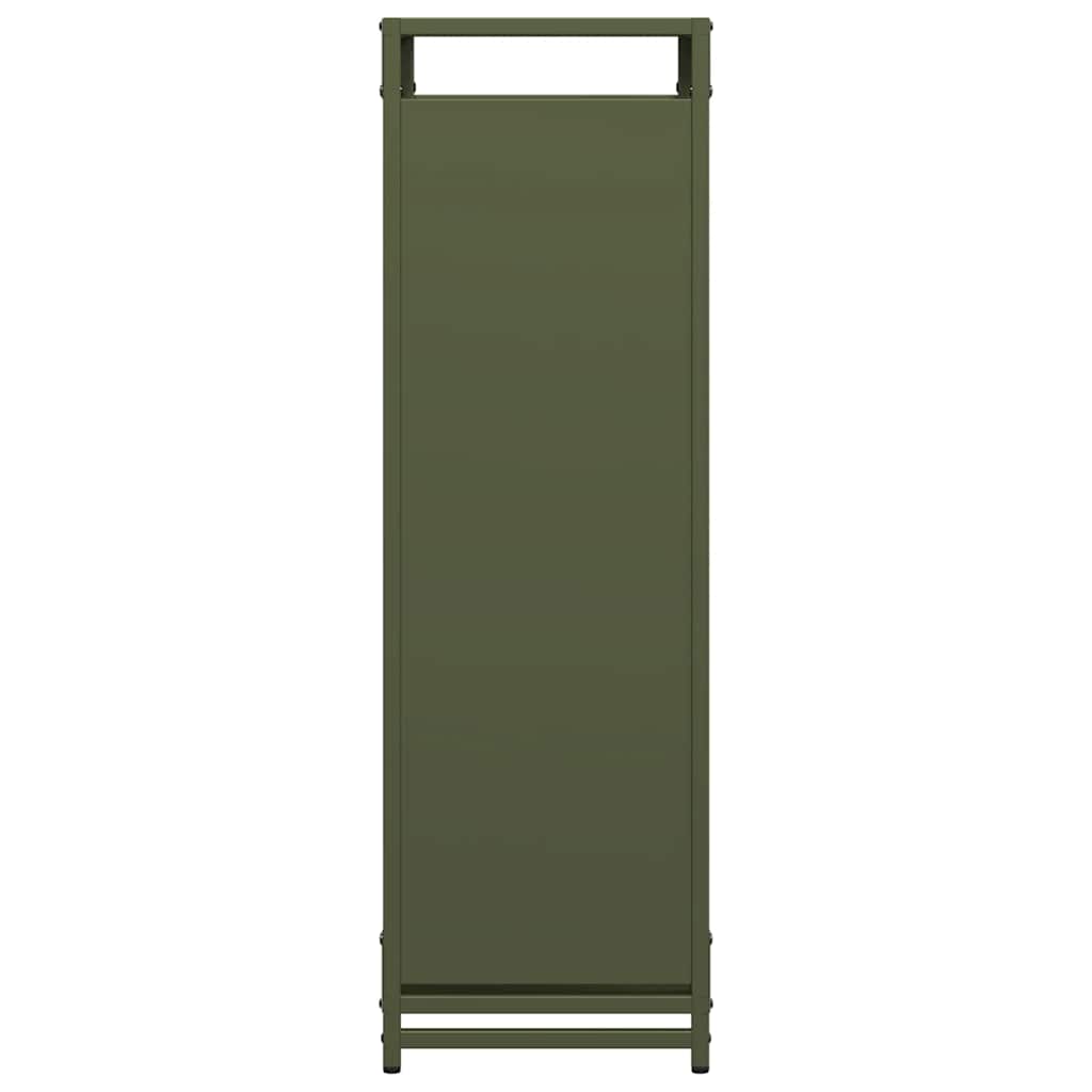 Brandhoutrek 90x28x90 cm koudgewalst staal olijfgroen