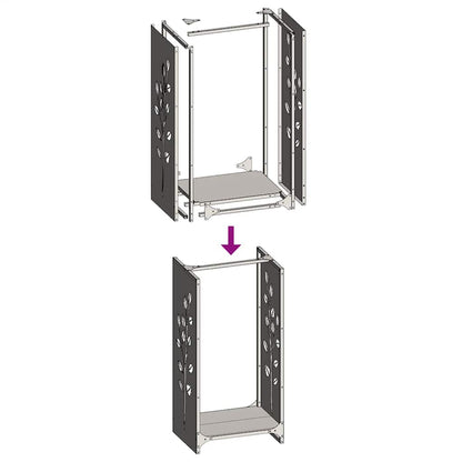 Brandhoutrek 40x30x80 cm koudgewalst staal wit