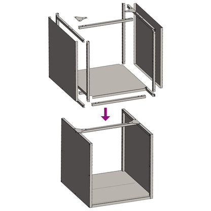 Brandhoutrek 40x40x40 cm koudgewalst staal wit