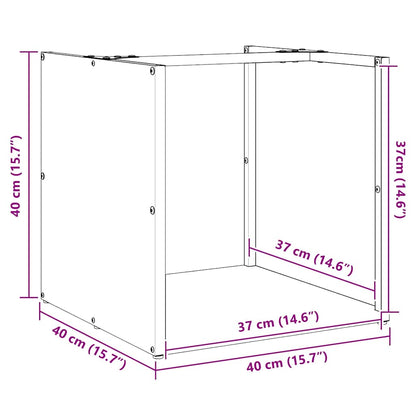 Brandhoutrek 40x40x40 cm koudgewalst staal antracietkleurig
