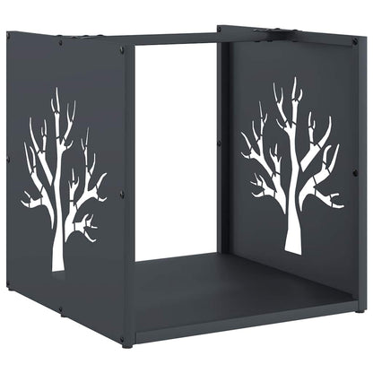Brandhoutrek 40x40x40 cm koudgewalst staal antracietkleurig