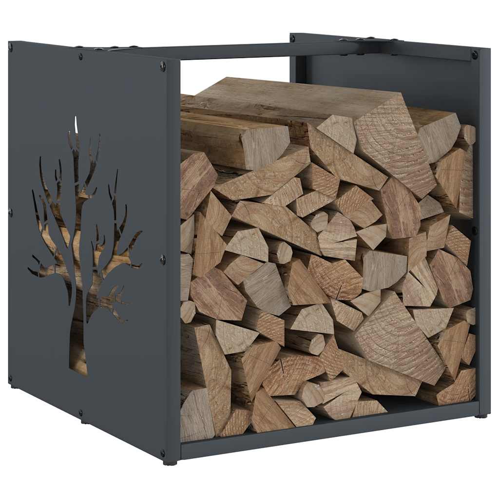 Brandhoutrek 40x40x40 cm koudgewalst staal antracietkleurig