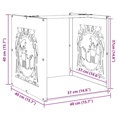Brandhoutrek 40x40x40 cm koudgewalst staal wit