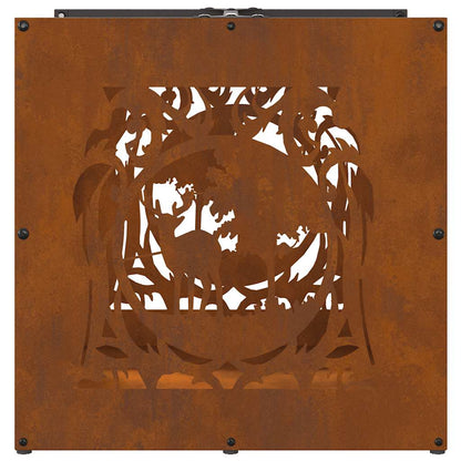 Brandhoutrek 40x40x40 cm weervast staal