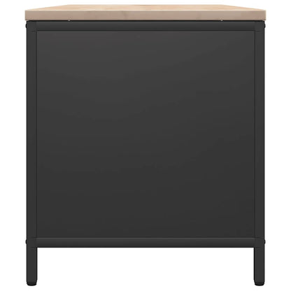 Brandhoutrek met houten blad 100,5x35,5x40 cm zwart
