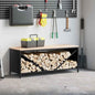 Brandhoutrek met houten blad 100,5x35,5x40 cm zwart