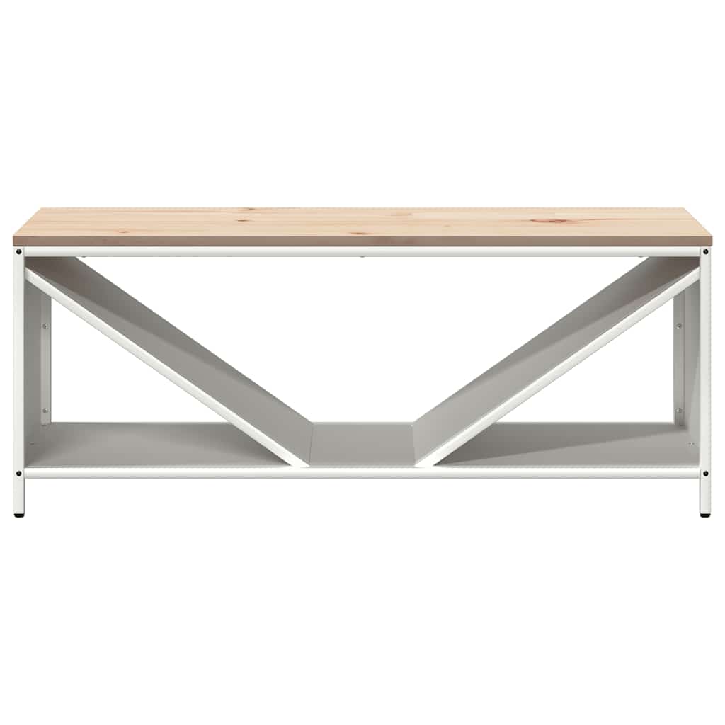 Brandhoutrek met houten blad 100,5x35,5x40 cm wit