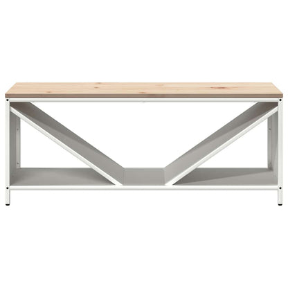 Brandhoutrek met houten blad 100,5x35,5x40 cm wit