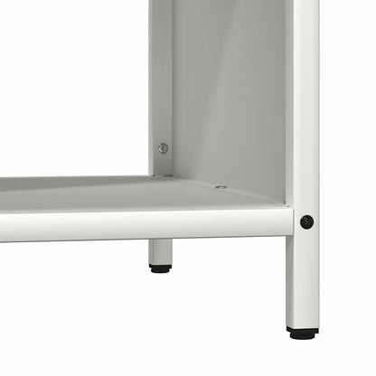 Brandhoutrek met houten blad 100,5x35,5x40 cm wit