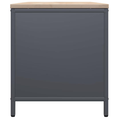 Brandhoutrek met houten blad 100,5x35,5x40 cm antracietkleurig