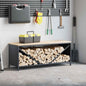 Brandhoutrek met houten blad 100,5x35,5x40 cm antracietkleurig