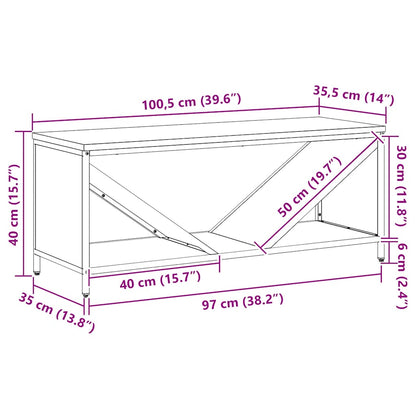 Brandhoutrek met houten blad olijfgroen 100,5x35,5x40 cm