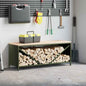 Brandhoutrek met houten blad olijfgroen 100,5x35,5x40 cm