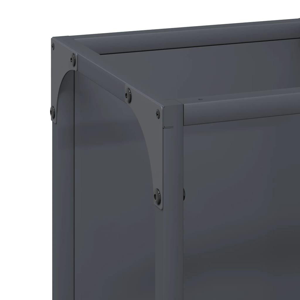 Brandhoutrek 25x25x60 cm koudgewalst staal antracietkleurig
