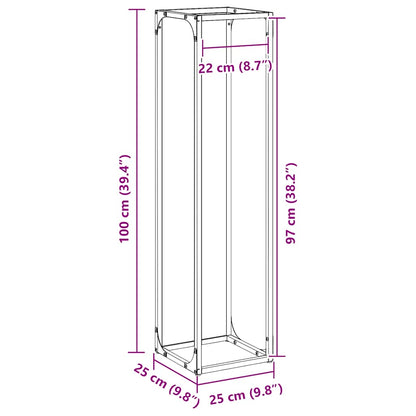 Brandhoutrek 25x25x100 cm koudgewalst staal wit
