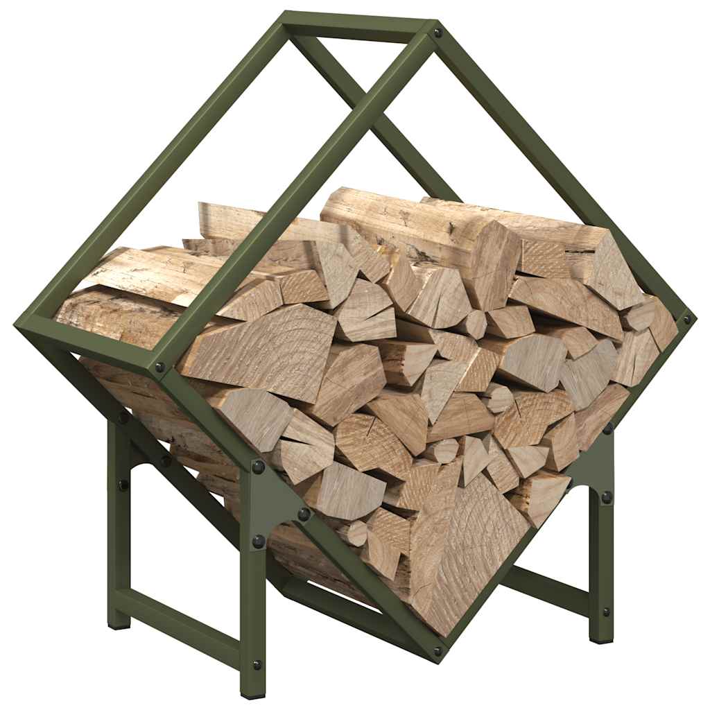 Brandhoutrek 50x25x50 cm koudgewalst staal olijfgroen