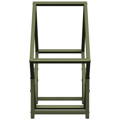 Brandhoutrek 50x25x50 cm koudgewalst staal olijfgroen