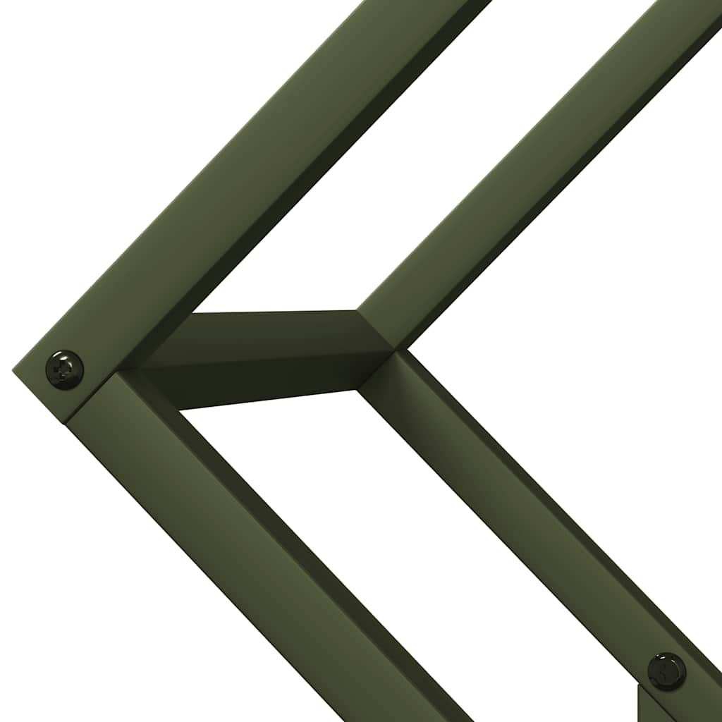 Brandhoutrek 50x25x50 cm koudgewalst staal olijfgroen