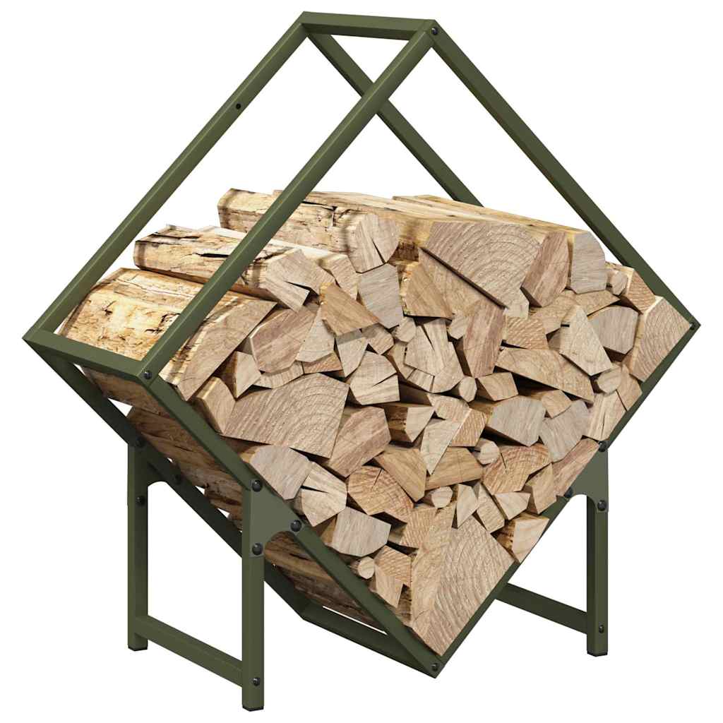 Brandhoutrek 60x25x60 cm koudgewalst staal olijfgroen