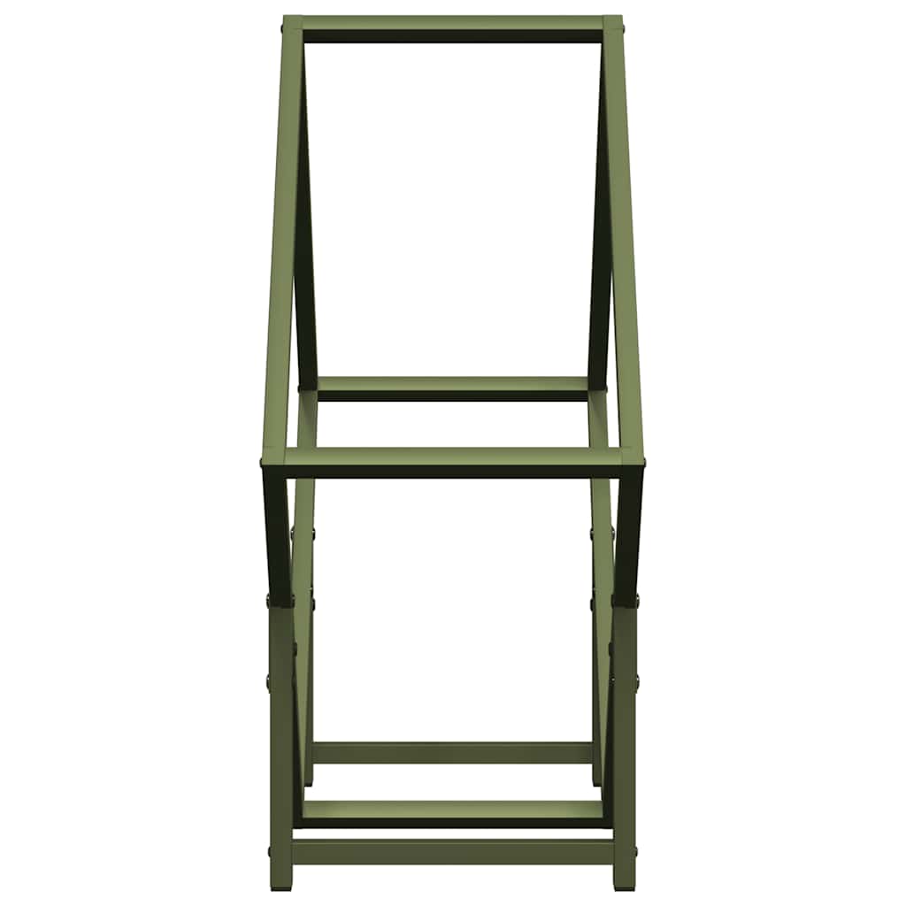 Brandhoutrek 60x25x60 cm koudgewalst staal olijfgroen