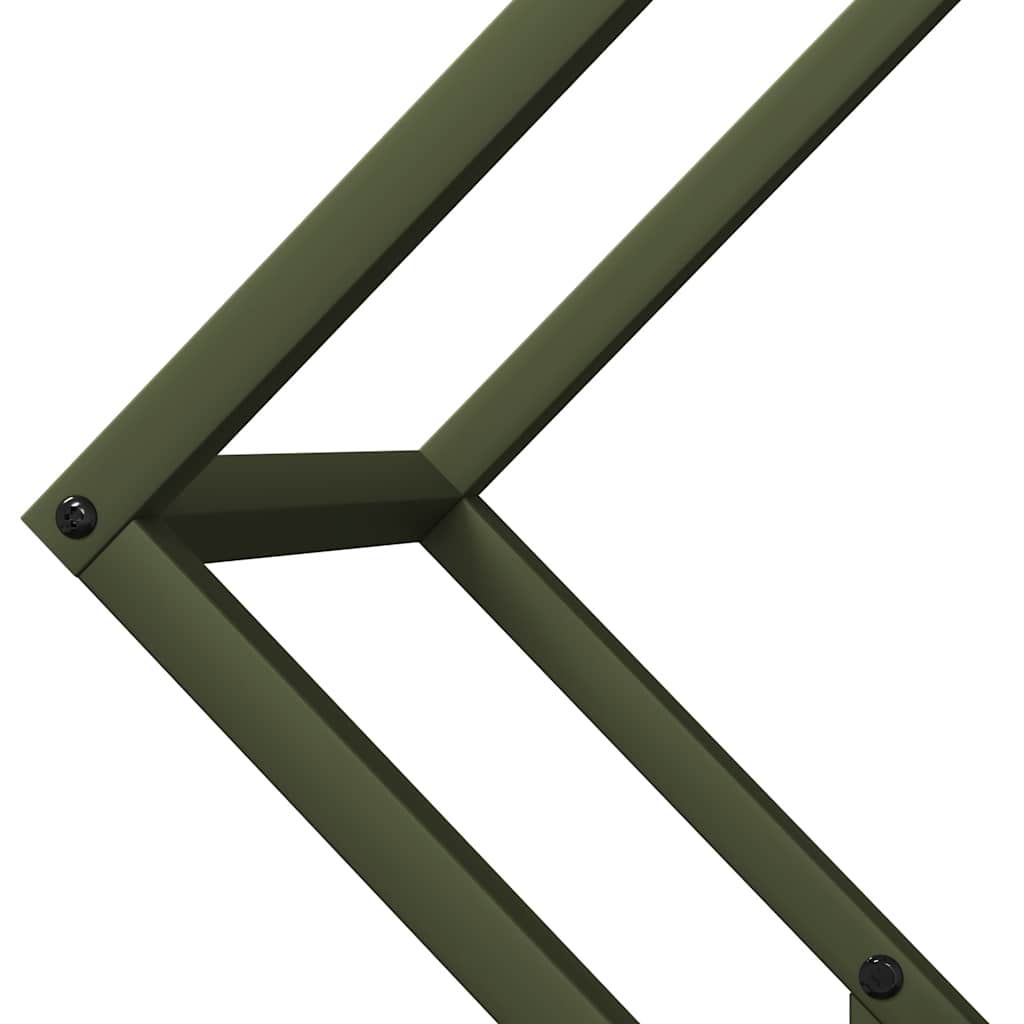 Brandhoutrek 60x25x60 cm koudgewalst staal olijfgroen
