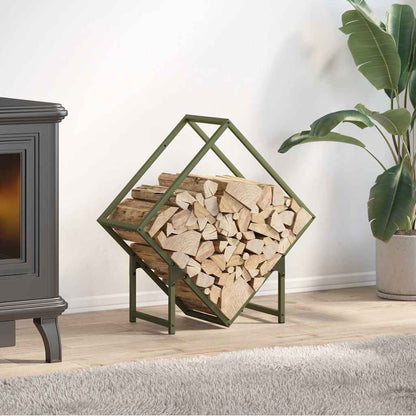 Brandhoutrek 60x25x60 cm koudgewalst staal olijfgroen