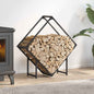 Brandhoutrek 80x25x80 cm koudgewalst staal zwart