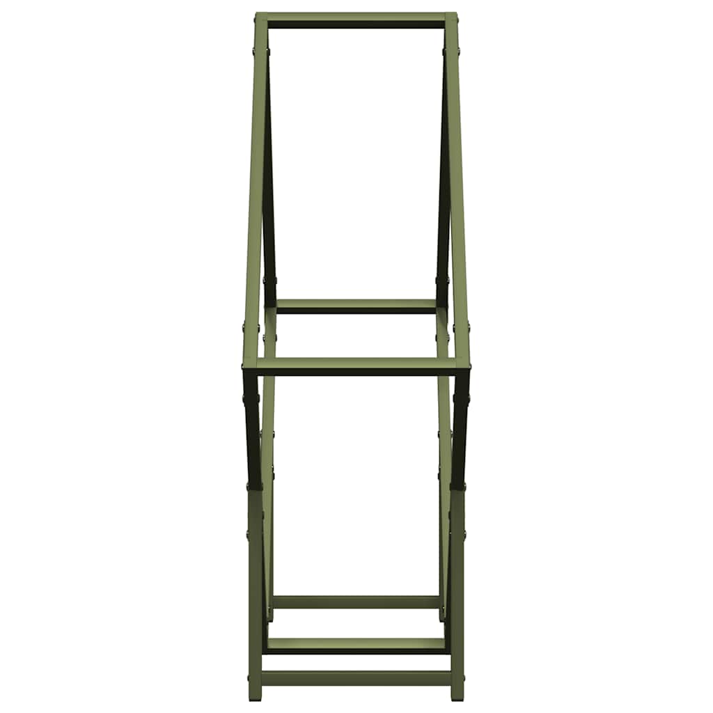 Brandhoutrek 80x25x80 cm koudgewalst staal olijfgroen