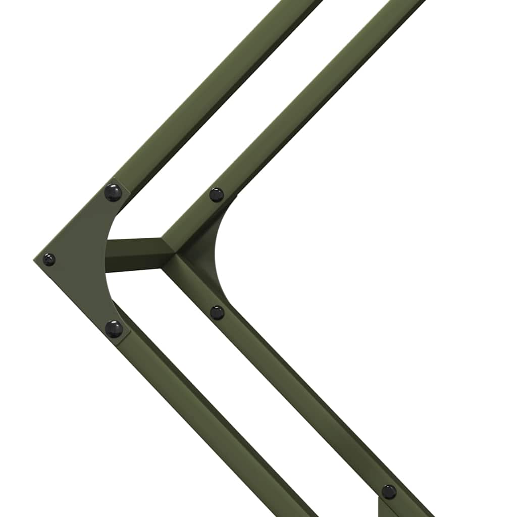 Brandhoutrek 80x25x80 cm koudgewalst staal olijfgroen